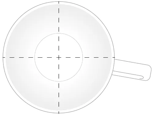 コーヒーカップ　十字線　イラスト